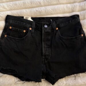 Levi’s 501 black denim jean shorts new size 30 black Levi 501 shorts